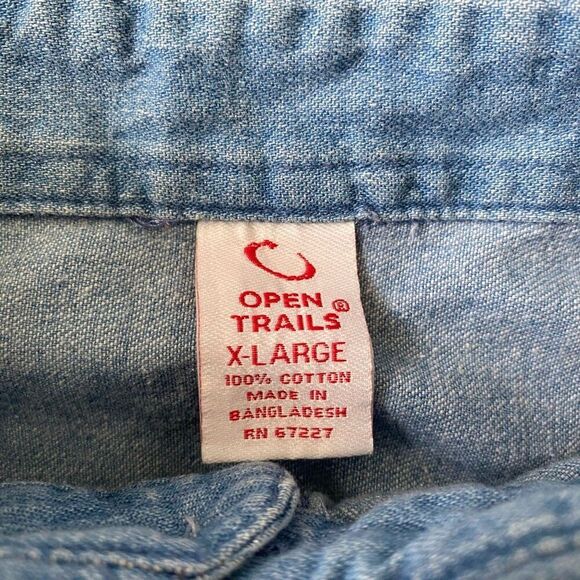 Open trails men XL 100% cotton button down short sleeve - Picture 6 of 9